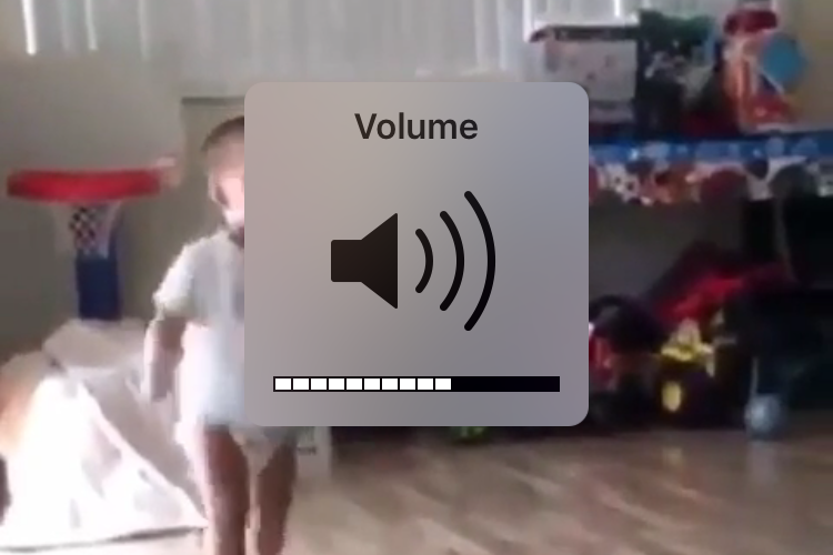 the custom volume-adjustment UI on iOS